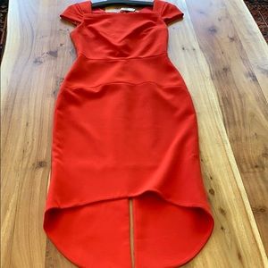 Red midi dress